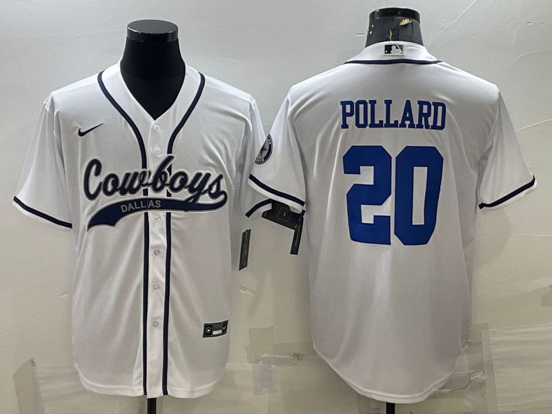 Men Dallas Cowboys #20 Pollard White 2022 Nike Co branded NFL Jersey